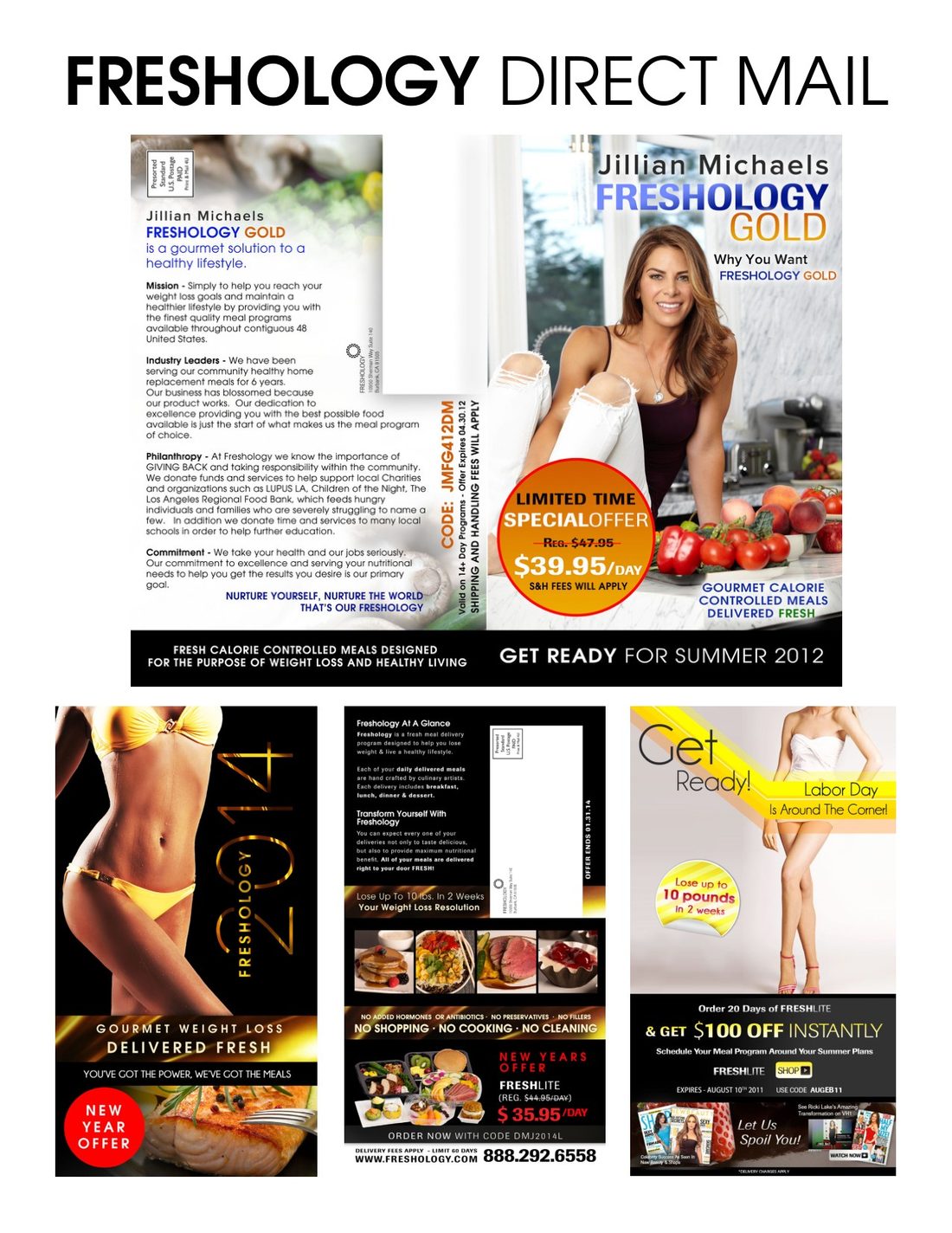 Freshology direct mail marketing design collage