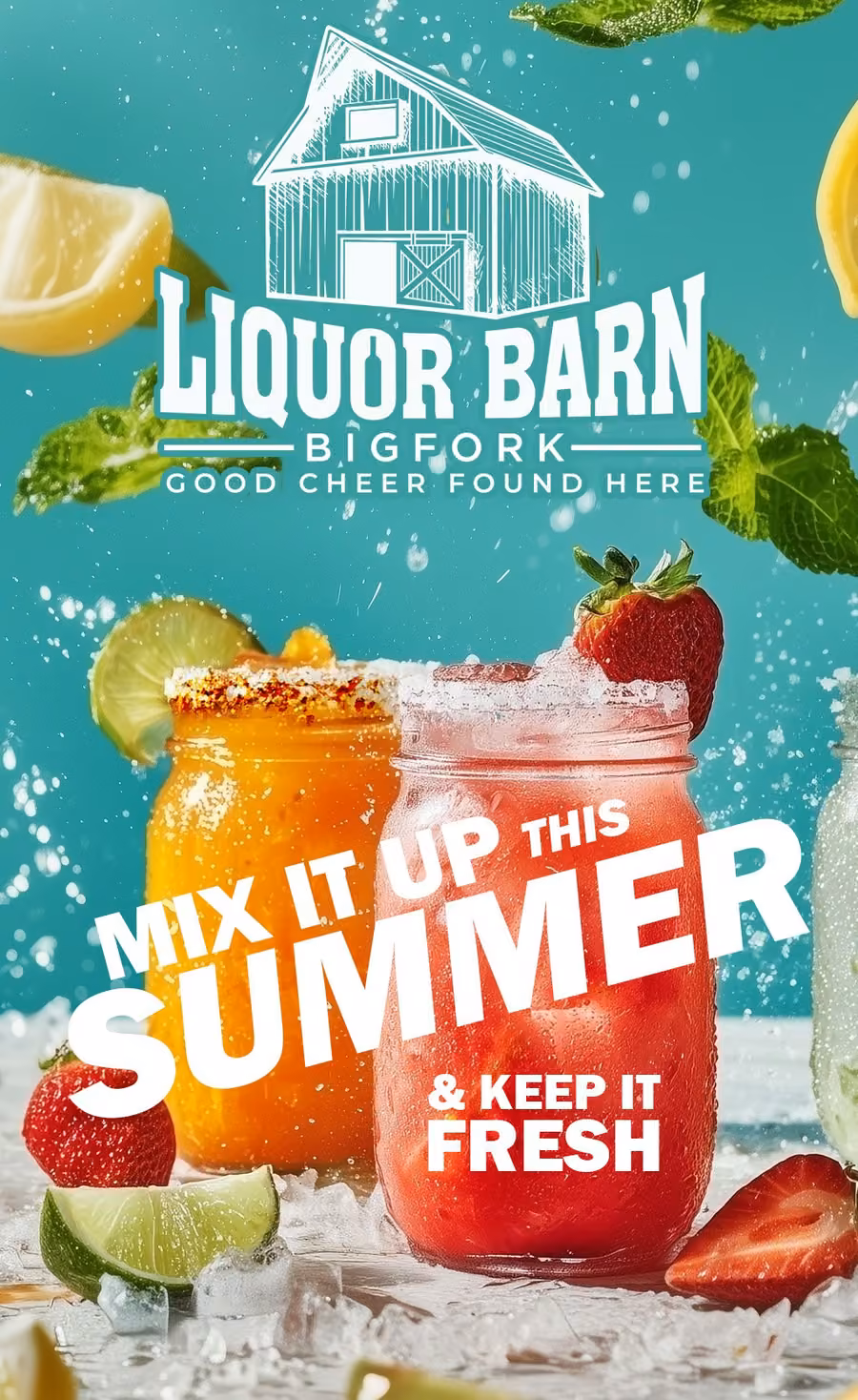 Bigfork Liquor Barn summer cocktail social media ad design