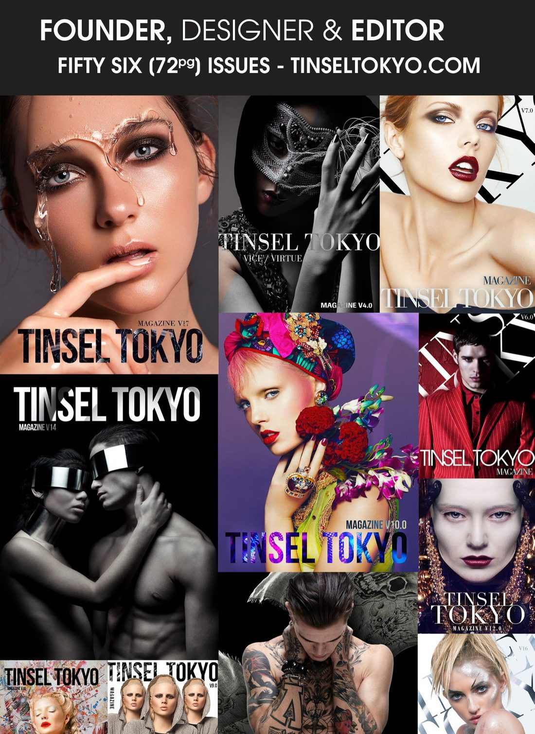 Tinsel Tokyo magazine cover designs