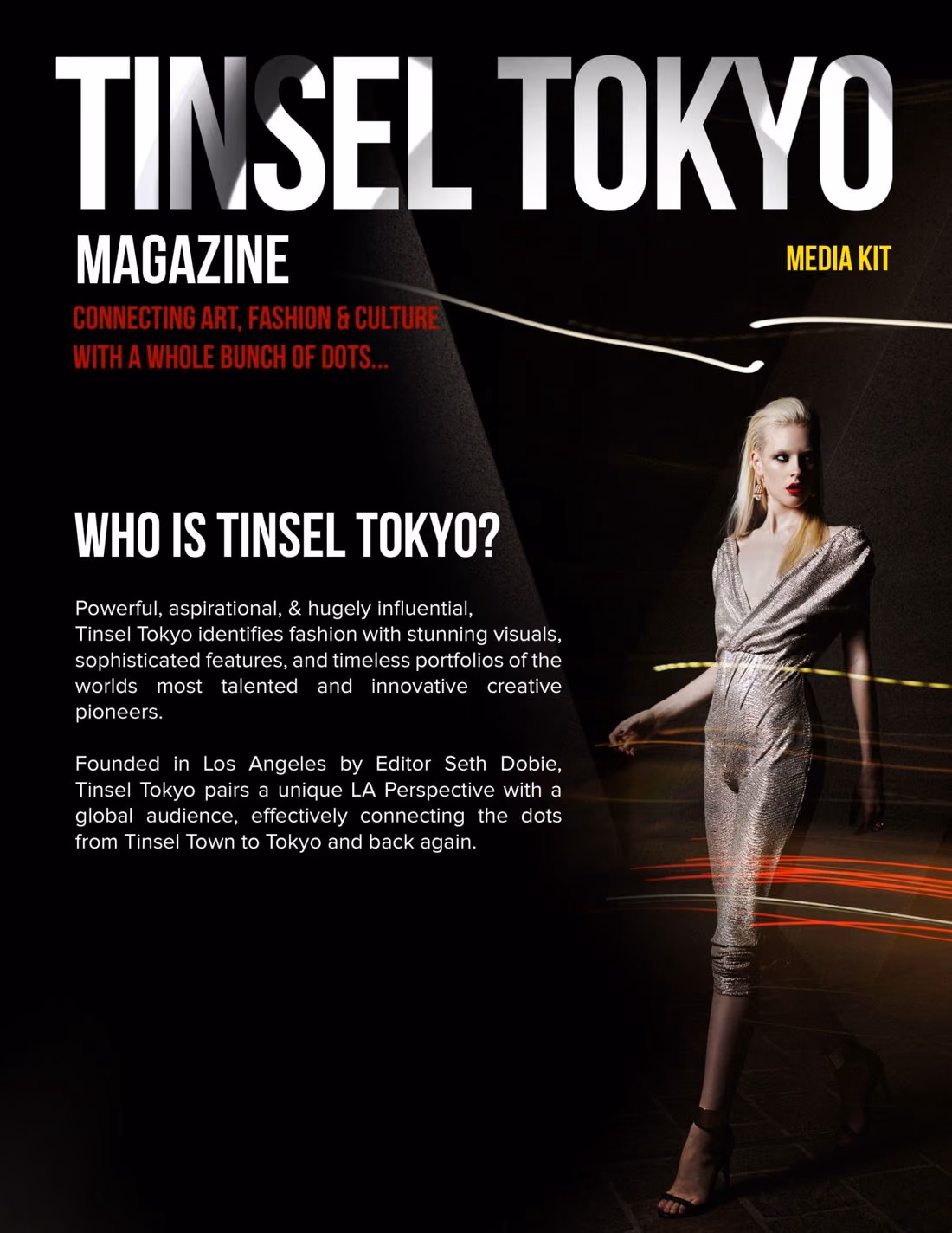 Tinsel Tokyo magazine media kit cover design