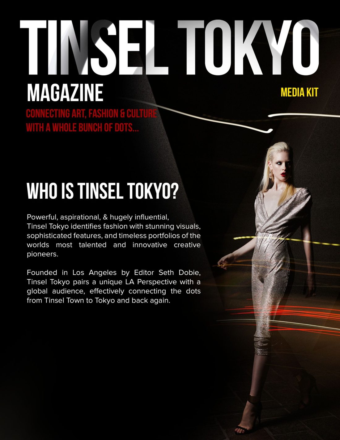 Tinsel Tokyo magazine media kit cover design